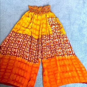 Kantha Bae Synergy Slit wide leg pant in silk